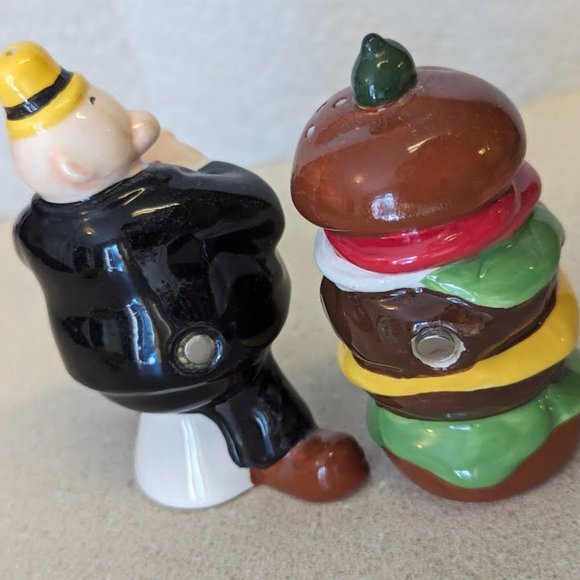 Popeye's Wimpy and hamburger salt and pepper shakers set - Picture 5 of 11